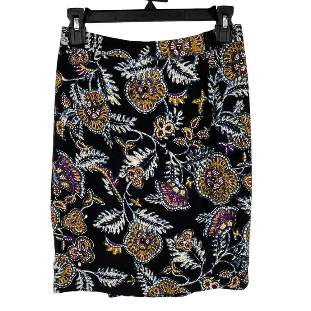 ba&sh skirt Venise paisley wrap black X-Small XS - Picture 6 of 9